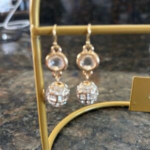 Rhinestone Crystal Dangle Pierced Earrings